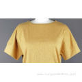 Ladie's dropped shoulder sleeve with round neck t-shirt